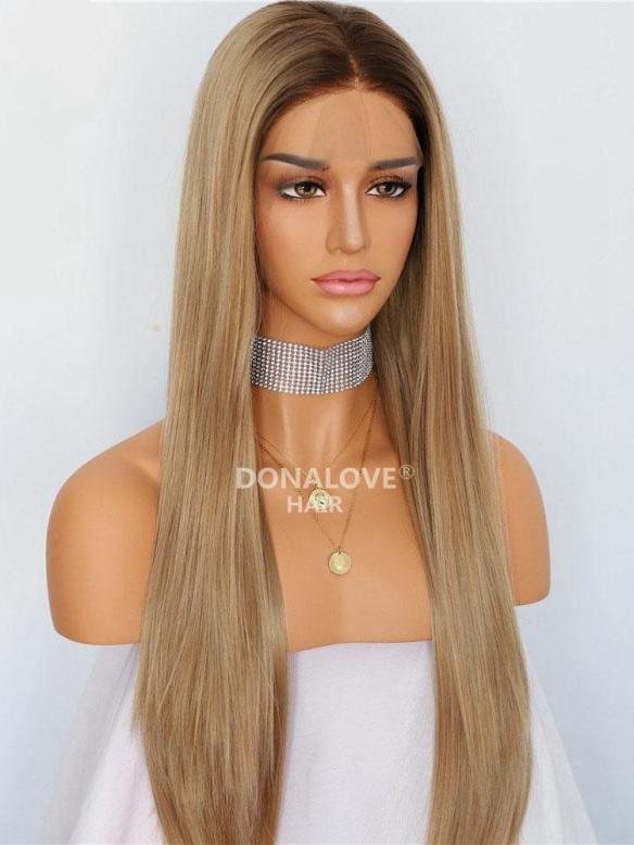 BLONDE OMBRE LONG STRAIGHT SYNTHETIC LACE FRONT WIG SNY225