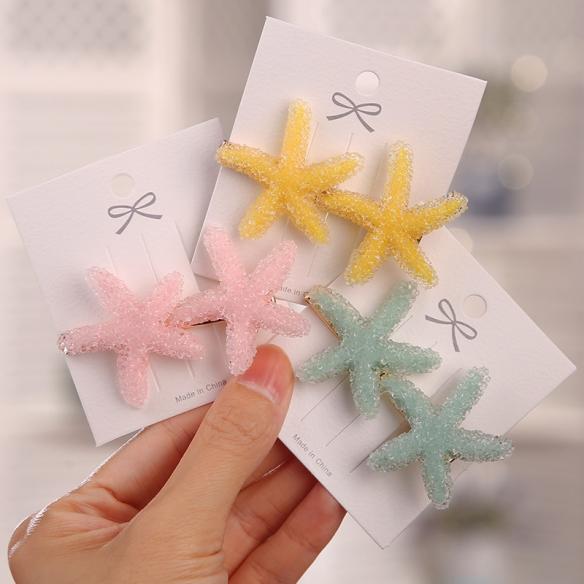Cute candy color starfish clips for girls（3 Clips）DC001 