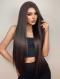 28 INCHES STRAIGHT HIP LENGTH BALCK LONG LACE FRONT SYNTHETIC WIG SNY384