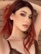 Red Gradient Long straight Snythetic Wig LG954 