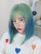 2019 New Teal Blue Synthetic Wefted Cap Wig LG011