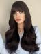 Dark Brown Wavy Synthetic Wig with Bangs LG958