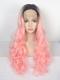 Black to Pink Bouncy wavy Long Synthetic Lace Front Wig SNY104