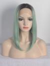 Black ombre Light Green Bob Synthetic Lace Front Wig SNY097