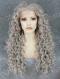 Gray waist length curly Synthetic Lace Wig-SNY068