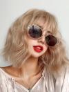 BLONDE FLUFFY CURLY SYNTHETIC WEFTED CAP WIG LG073