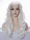White blonde Waist-length Wavy Synthetic Lace Wig-SNY050