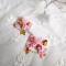 One Pair of Pink Sweet Heart with Wings Lace Lolita Hair Clip LH090