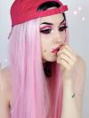 Black to Pink Ombre Long Straight Synthetic Lace Front Wig SNY095