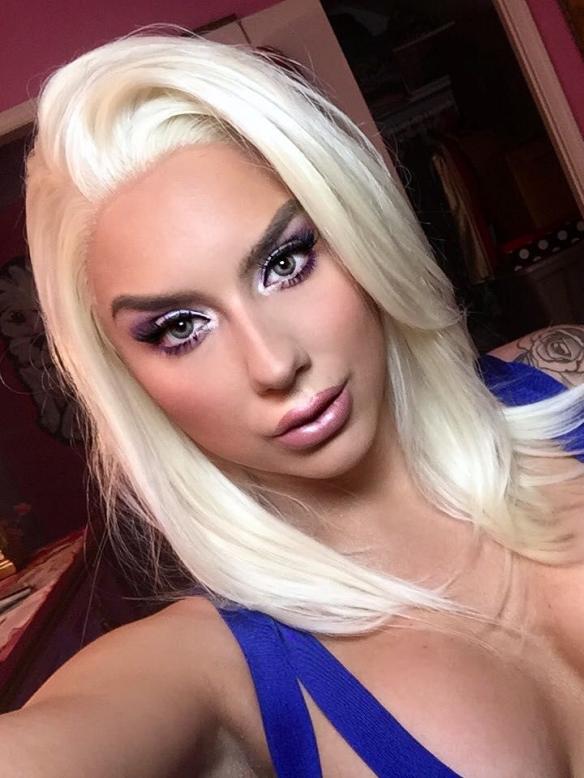 Light blonde Shoulder length Straight Synthetic Lace Front Wig-SNY041