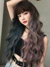 GRADUAL MINT CHERRY LONG WAVY SYNTHETIC WEFTED CAP WIG LG086