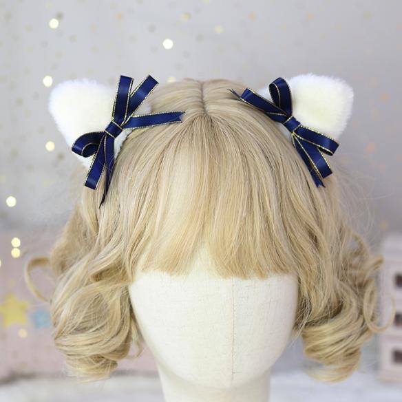 ONE PAIR OF FLUFFY CAT EAR LOLITA HAIR CLIPS LH051