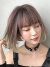 New Fashion Brown to Gold Bob Straight Synthetic Wefted Cap Wig LG040