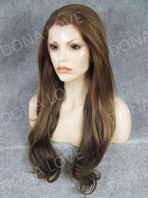 Human Hair Full Lace Wig Curly Ash Brown