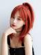 LIGHT RED STRAIGHT SYNTHETIC WEFTED CAP WIG LG816