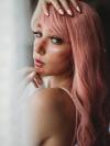 Pink Long Waist Length Wavy Synthetic Wefted Cap Wig WW011