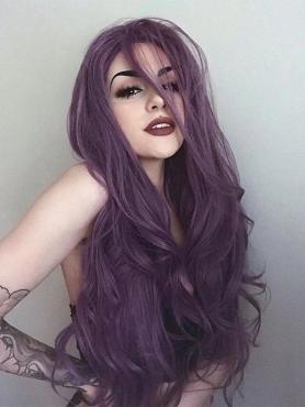  NEW Purple Wavy Synthetic Lace Front Wig SNY136 