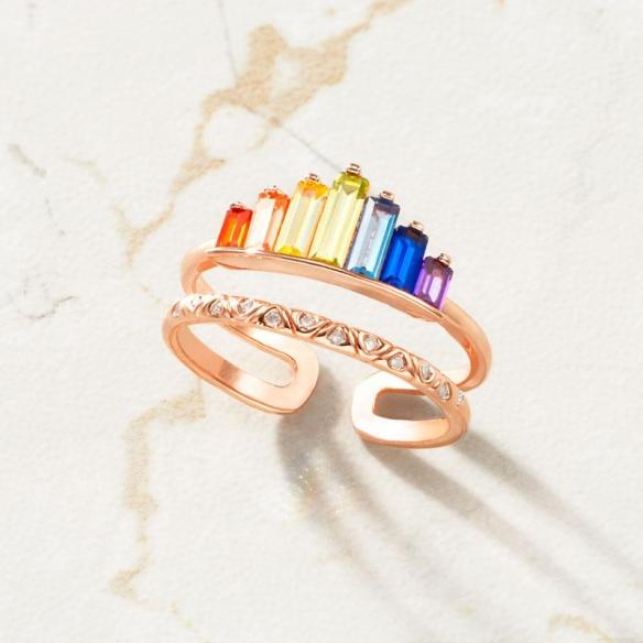 FRIENDSHIP MATCHING RAINBOW RING A023