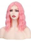 PINK SHOULDER LENGTH WAVY MIDDLE PART LACE WIG MPL006