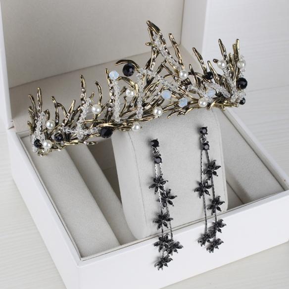BLACK BRIDAL CROWN AC018