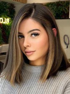 Natural Brown Short Bob Human Hair Wig HH194