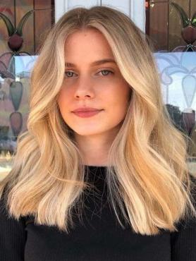 Blonde Ombre Wavy Human Hair Wig FLW020