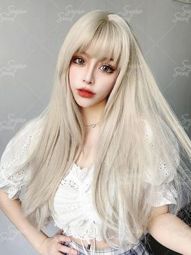 White Blonde SYNTHETIC WEFTED CAP WIG LG910