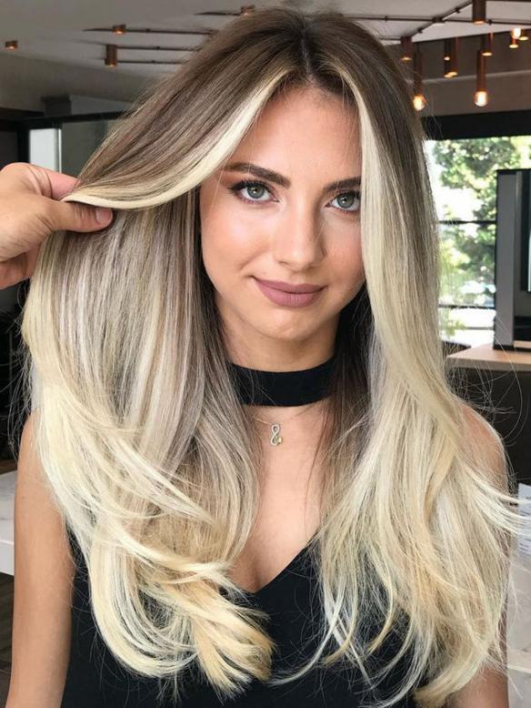 BLONDE BALAYAGE WAVY HUMAN HAIR WIG HH204
