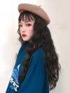 BLACK  BROWN LONG CURLY SYNTHETIC WEFTED CAP WIG LG239