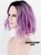 New arrive Black to Lavender Purple Mixed Pink Wavy Lob Synthetic Wefted Cap Wig WW005