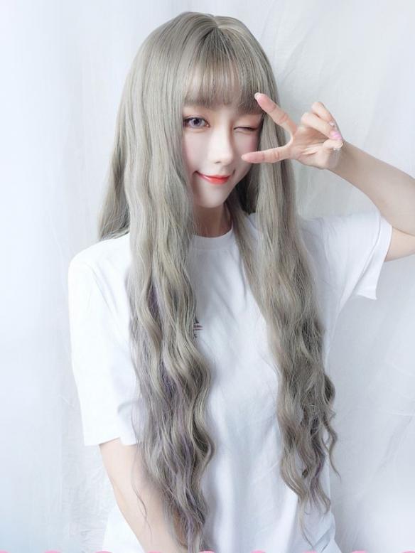 2019 New Grayish Wavy Synthetic Wefted Cap Wig LG003