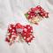 One Pair of Red Sweet Cake Lace Lolita Hair Clip LH093