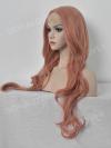Peach Pink Long Wavy Lace Front Synthetic Wig SNY102
