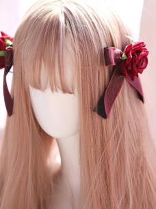 1 PAIR OF ROSE GOTHIC LOLITA HAIR CLIPS LH021