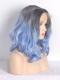 Black Ombre Blue Shoulder Length Wavy Lace Front Synthetic Wig SNY106