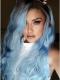 Black to Light Blue Wavy Lace Front Synthetic Wig SNY114