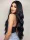 28 Inches Beach Wave Balck Long Lace Front Synthetic Wig SNY370