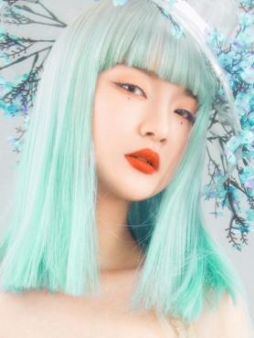 LIGHT GREEN STRAIGHT SYNTHETIC WEFTED CAP WIG LG113