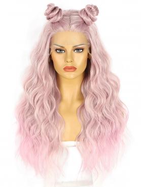PINK WAIST LENGTH WAVY SYNTHETIC WIG SNY365