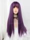 Purple Long Straight Synthetic Lace Front Wig LG534