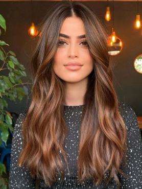 Soft Brown Ombre Free Parting Human Hair Lace Wig HH213