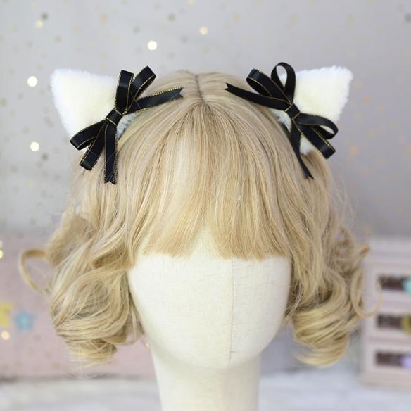 ONE PAIR OF FLUFFY CAT EAR LOLITA HAIR CLIPS LH051