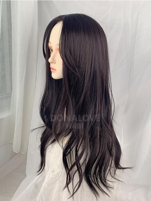 Natural Black Wavy Synthetic Lace Front Wig LG526