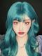 GREEN LONG WAVY SYNTHETIC WEFTED CAP WIG LG395