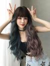 GRADUAL MINT CHERRY LONG WAVY SYNTHETIC WEFTED CAP WIG LG086