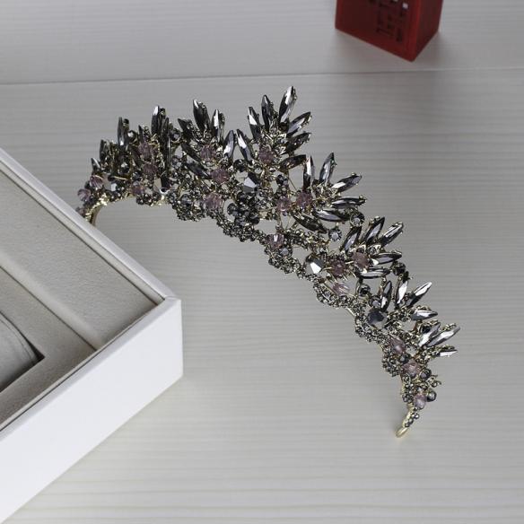 BLACK VINTAGE BRIDAL CROWN AC034