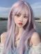 Dreamy Lilac Mixed Long Straight Synthetic Wefted Cap Wig LG737