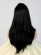 Jet Black Straight Waist-length Lace Front Synthetic Wig-DQ004