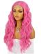 PINK LONG WAVY SYNTHETIC LACE WIG SNY191