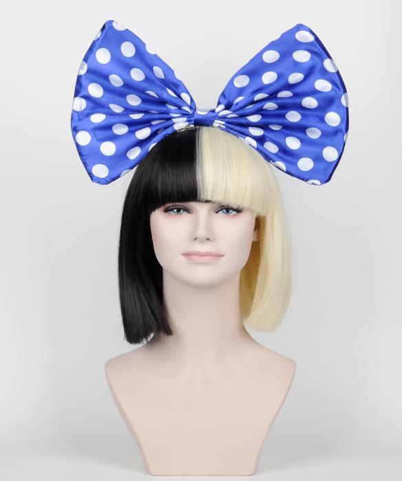 2019 New Split Black/Blonde Wig with a Detachable Bow LG044